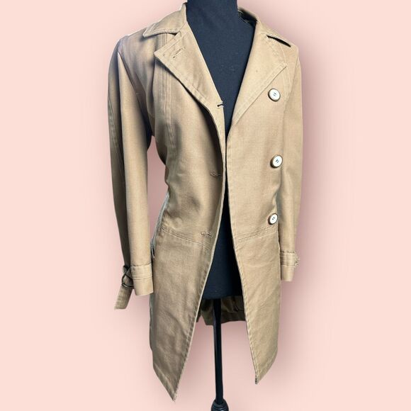 American Vintage Jackets & Blazers - Vintage Jerold Women’s Coat Medium Tan Khaki Gorpcore Lined Jacket Long Coat